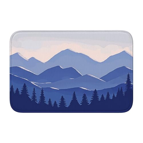 LZNJZ 60 x 40 cm weiche saugfähige Badezimmermatte abgelegene Berge Badematte von LZNJZ