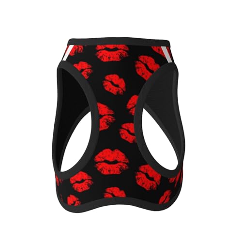 Leichtes Hundegeschirr für kleine Hunde, Hot Red Lips von LZNJZ