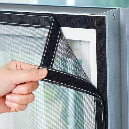 80x80cm Fliegengitter Fenster Moskitonetz Fenster Selbstklebender Fliegengitter, mit Haken und Klebeband, passend für mehrere Fenster von LZOQOWUJ