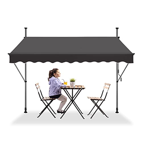 Klemmmarkise Balkon, Markise Einziehbar Manuell, Handkurbel, höhenverstellbar, UV-beständig, ohne Bohren, 100% Polyester, Dunkelgrau, 250 x 120 cm Klemmmarkise Balkon, Markise Einziehbar Manuell, Handkurbel, höhenverstellbar, UV-beständig, ohne Bohren, 100% Polyester, Dunkelgrau, 250 x 120 cm von LZQ