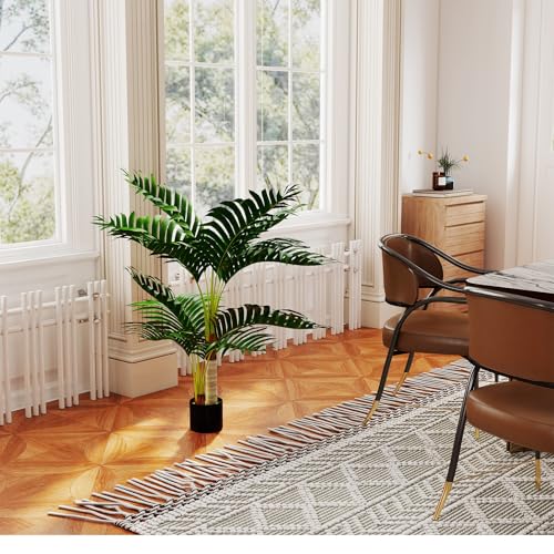 LZQ 120cm Künstlicher Perlenpalme mit Blättern aus Klebefolie, Große Künstliche Pflanzen für Wohnzimmer Deko, Dekorativer Kunstbaum im Plastiktopf, Plastik Pflanze für Zuhause, Balkon und Büro von LZQ