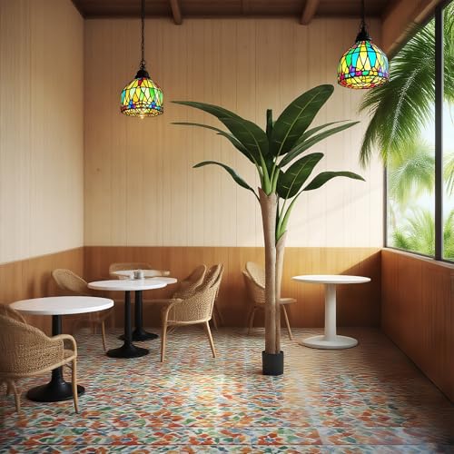 LZQ 190cm Künstlicher Bananenbaum mit Blättern aus Klebefolie, Große Künstliche Pflanzen für Wohnzimmer Deko, Dekorativer Kunstbaum im Plastiktopf, Plastik Pflanze für Zuhause, Balkon und Büro von LZQ