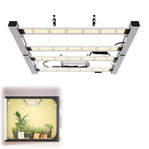 LZQ 200W Klappbar Pflanzenlampe LED Vollspektrum 600LEDs IP65 Grow Lampe, Dimmbare Energieeffizient Grow Light Wachstumslampe für Zimmerpflanzen Gemüse Blume für Growzelt 80x80cm von LZQ
