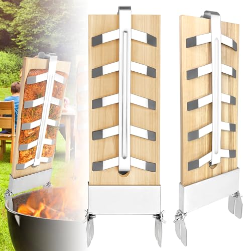 LZQ 2X Flammlachsbrett Flammlachsbretter mit Edelstahl-Halterung Lachsbretter 5 Stufen Einstellbar Flammlachs Zum Grillen für Feuerschale Wood Board Outdoor Grill Zedernholzbrett LZQ 2X Flammlachsbrett Flammlachsbretter mit Edelstahl-Halterung Lachsbretter 5 Stufen Einstellbar Flammlachs Zum Grillen für Feuerschale Wood Board Outdoor Grill Zedernholzbrett von LZQ