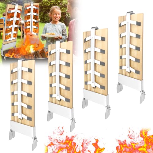 LZQ 4-Set Flammlachsbrett Flammlachsbretter mit Edelstahl-Halterung Lachsbretter 5 Stufen Einstellbar Flammlachs Zum Grillen für Feuerschale Wood Board Outdoor Grill Zedernholzbrett LZQ 4-Set Flammlachsbrett Flammlachsbretter mit Edelstahl-Halterung Lachsbretter 5 Stufen Einstellbar Flammlachs Zum Grillen für Feuerschale Wood Board Outdoor Grill Zedernholzbrett von LZQ