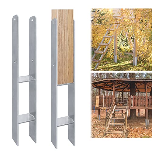 LZQ 4 Stück H-Pfostenträger 121mm H-anker Pfosten, Holzpfosten Bodenplatte Anker 600mm Länge, Materialstärke 5mm für Pfosten Zaun Carports Stelzenhäuser, 121x60x600mm LZQ 4 Stück H-Pfostenträger 121mm H-anker Pfosten, Holzpfosten Bodenplatte Anker 600mm Länge, Materialstärke 5mm für Pfosten Zaun Carports Stelzenhäuser, 121x60x600mm von LZQ