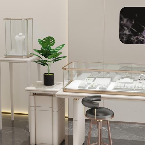 LZQ 65cm Künstlicher Monstera mit Blättern aus Klebefolie, Große Künstliche Pflanzen für Wohnzimmer Deko, Dekorativer Kunstbaum im Plastiktopf, Plastik Pflanze für Zuhause, Balkon und Büro von LZQ