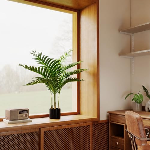 LZQ 90cm Künstlicher Sonnenblumenbaum mit Blättern aus Klebefolie, Große Künstliche Pflanzen für Wohnzimmer Deko, Dekorativer Kunstbaum im Plastiktopf, Plastik Pflanze für Zuhause, Balkon und Büro von LZQ