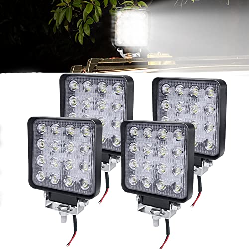 LZQ Arbeitsscheinwerfer Led 12v Zusatzscheinwerfer Auto 4x 48W LED Arbeitsscheinwerfer IP67 Offroad Scheinwerfer für JEEP SUV Bagger - 4 Stück von LZQ