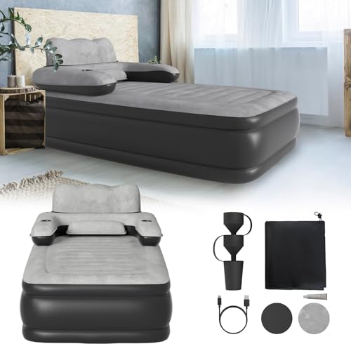 LZQ Aufblasbare Matratze für 1 Personen mit Rückenlehne Luftbett Selbstaufblasend Luftmatratze mit Elektrischer pumpe Aufblasbar Einzelbett für Zuhause Camping Gäste LZQ Aufblasbare Matratze für 1 Personen mit Rückenlehne Luftbett Selbstaufblasend Luftmatratze mit Elektrischer pumpe Aufblasbar Einzelbett für Zuhause Camping Gäste von LZQ