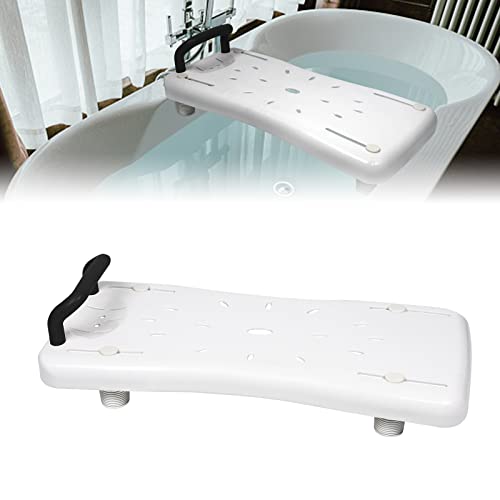 LZQ Badewannenbrett 70cm lang Badewannensitz Senioren mit Schwarz Griff und Seifenablage, Einstellbar Wannensitz Sitzbrett für Badewanne für Erwachsene bis max.150kg von LZQ