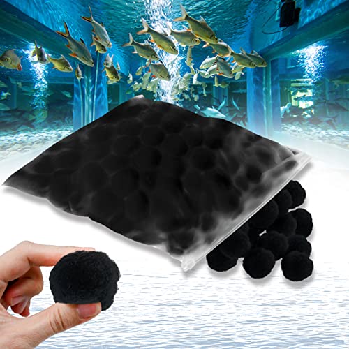 LZQ Filterbälle Filter Balls Filtermaterial 2100g ersetzen 75 kg Filtersand Sandfilteranlage für Pool Sandfilter, Schwarz von LZQ