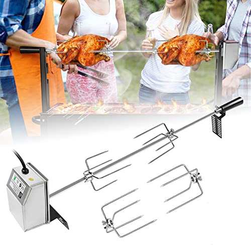 LZQ Grillspieß Set mit Motor 107cm drehspieß,304 Edelstahl Grillspieß Rotisserie 220V - 240V inkl.4X Fleischnadeln Universal Grillspiess LZQ Grillspieß Set mit Motor 107cm drehspieß,304 Edelstahl Grillspieß Rotisserie 220V - 240V inkl.4X Fleischnadeln Universal Grillspiess von LZQ