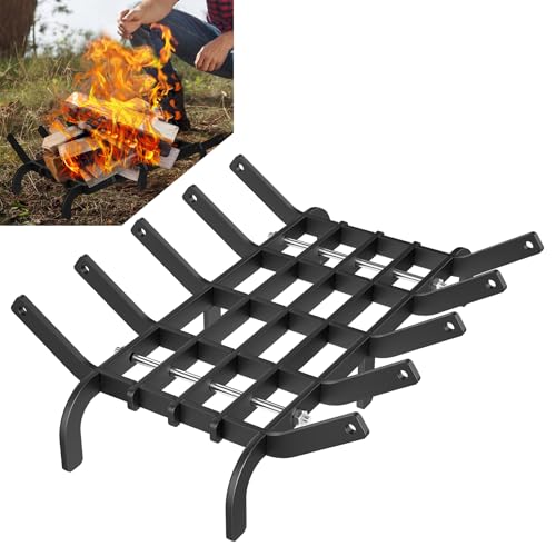 LZQ Kaminholzrost aus Kohlenstoffreichem Stahl Schwerlast Kaminrost Kamin Holzrost 41 x 31 x 11 cm Brennholzhalter Feuerrost Holzhalter Ofenrost Feuerbock mit Füßen, bis 50 kg Belastbar von LZQ