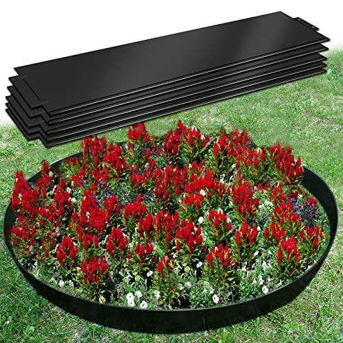 LZQ Rasenkante 45mx15cm Verzinkt Beeteinfassung Beetumrandung Mähkante Metall Palisade, 45 Stücke Schwarz Länge: 100cm - Höhe: 15 cm von LZQ