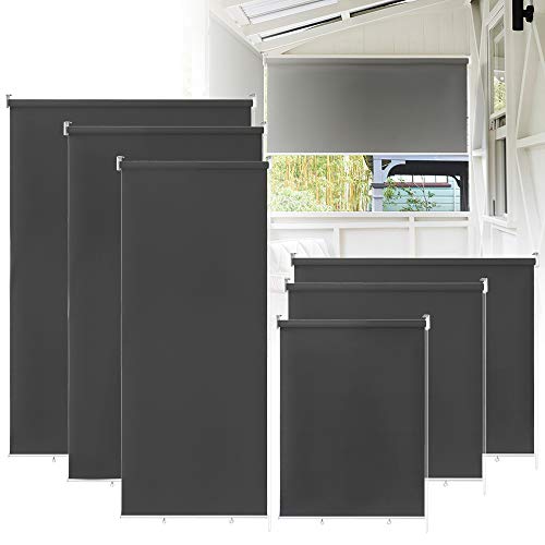 LZQ Senkrechtmarkise Balkonmarkise Sonnenschutz, UV-beständige Vertikalmarkise, Windschut und Sichtschutz, vertikal Sonnensegel für Balkon Terrasse, 140 x 140 cm, Anthrazit LZQ Senkrechtmarkise Balkonmarkise Sonnenschutz, UV-beständige Vertikalmarkise, Windschut und Sichtschutz, vertikal Sonnensegel für Balkon Terrasse, 140 x 140 cm, Anthrazit von LZQ