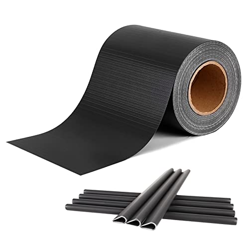 LZQ Sichtschutzstreifen PVC Sichtschutz Zaun Sichtschutzfolie Doppelstabmattenzaun inkl. 30 Befestigungsclips,Blickdicht Zaunfolie Windschutz Gartenzaun(65m x 19cm, Anthrazit) von LZQ
