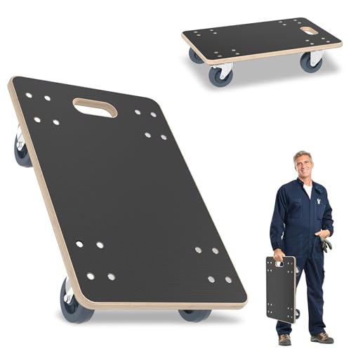 LZQ Transportroller Rollbretter Möbeltransportrollen mit Feststellbaren Rädern 600 x 400 x 145 mm Max 200 kg Tragkraft für Umzug Möbel-Transport Outdoor & Indoor (1 Stück) von LZQ