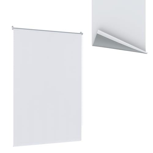 LZQ Verdunklungsrollo Klemmfix ohne Bohren Rollos für Fenster & Türen 100 x 210 cm Weiß Fensterrollo Seitenzugrollo von LZQ