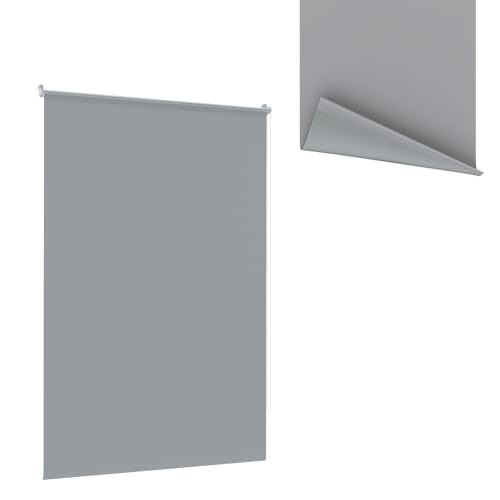 LZQ Verdunklungsrollo Klemmfix ohne Bohren Rollos für Fenster & Türen 70 x 210 cm HellHellgrau Fensterrollo Seitenzugrollo von LZQ