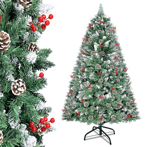 LZQ Weihnachtsbaum künstlich PVC Christbaum schwer entflammbarer Tannenbaum mit Schnellaufbau Klappsystem, inkl. Ständer Schnee-Effekt mit Kiefernzapfen 180cm LZQ Weihnachtsbaum künstlich PVC Christbaum schwer entflammbarer Tannenbaum mit Schnellaufbau Klappsystem, inkl. Ständer Schnee-Effekt mit Kiefernzapfen 180cm von LZQ