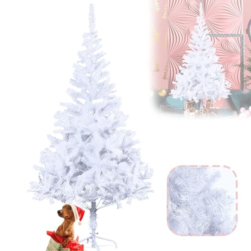 LZQ Weihnachtsbaum künstlich PVC Christbaum schwer entflammbarer Tannenbaum mit Schnellaufbau Klappsystem, inkl. Ständer - Weiß PVC 120 cm LZQ Weihnachtsbaum künstlich PVC Christbaum schwer entflammbarer Tannenbaum mit Schnellaufbau Klappsystem, inkl. Ständer - Weiß PVC 120 cm von LZQ