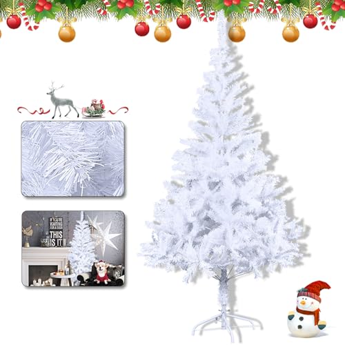 LZQ Weihnachtsbaum künstlich PVC Christbaum schwer entflammbarer Tannenbaum mit Schnellaufbau Klappsystem, inkl. Ständer - Weiß PVC 210 cm LZQ Weihnachtsbaum künstlich PVC Christbaum schwer entflammbarer Tannenbaum mit Schnellaufbau Klappsystem, inkl. Ständer - Weiß PVC 210 cm von LZQ