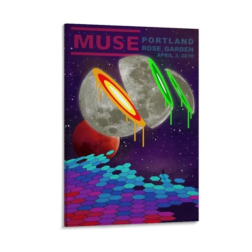 Muse Rock Band Poster, ästhetischer Leinwand-Kunstdruck, Heimdekoration für Schlafzimmer, Wohnzimmer, 30 x 45 cm, Rahmenstil von LZQFFF