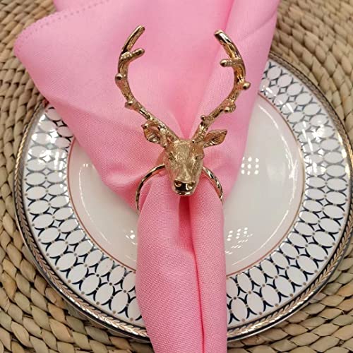 LZQPEARL Handgemachte Serviettenringe 6pcs Metall Serviettenkreis Weihnachten Hirsch Servietten Ring Hotel Set Hirsche Kopftuchkreis Servietteschnalle Tischserviettenhalter (Color : C) von LZQPEARL