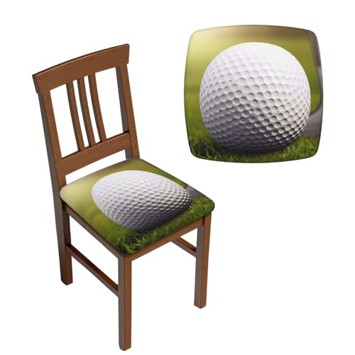 Stuhl-Sitzbezüge, quadratisch, waschbar, für Sport, Golfball, abnehmbar, für Esszimmerstühle, Stuhlschoner, Bezug für Zuhause, Küche, 2 Stück von LZQPOEAS