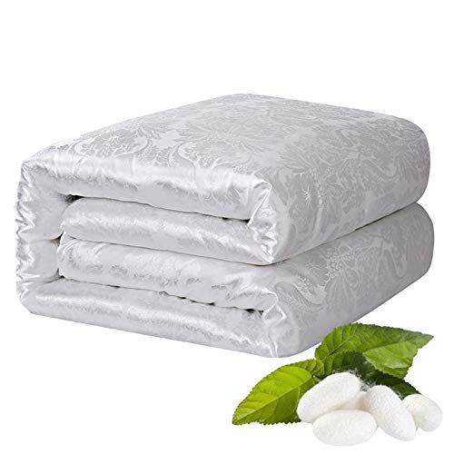 LZQpearl All Seasons Bettdecke, Die Seide Quilt, Seidenfüllung, Außenfutter Aus Baumwolle, Anti-Falten Super Dick Staubdicht Antiallergische Bettdecke (White,200 * 230cm 3.0kg) von LZQpearl