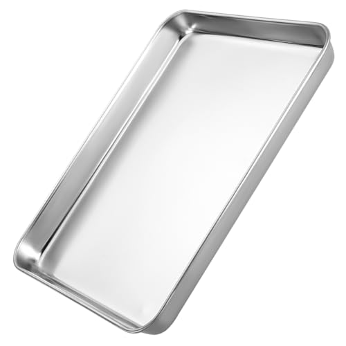 Backblech, Edelstahlbleche, hitzebeständig, rechteckig, Länge 9,2 bis 23,6 Zoll, antihaftbeschichtete Backbleche, langlebige und robuste Bleche for Kochen, Braten Backen(40.5x30.5x2.5cm) von LZTDSBX