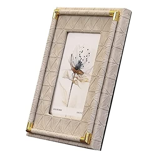 Bilderrahmen, Foto-Bild-Display-Rahmen, Leder-Fotorahmen, moderner rechteckiger Bilderrahmen, dekorativer Retro-Tisch-ähnlicher Rahmen, Ornament, Wohnzimmer-Dekoration(C,4x6 inch) von LZTDSBX