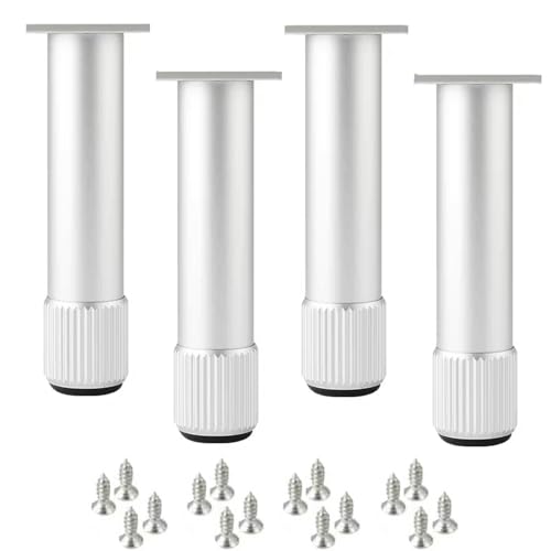 Couchbeine, 4 Stück Möbelbeine, Möbelfüße aus Aluminiumlegierung, verstellbare DIY-Metallbeine, höhenverstellbare Tischfüße von 0–10 mm von LZTDSBX