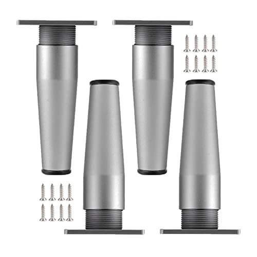 Couchbeine, 4 Stück Möbelbeine aus Metall, höhenverstellbar 0–15 mm, Möbelfüße, Ersatz-Küchenfüße, Schrankbeine(Gray,10cm/3.94in) von LZTDSBX