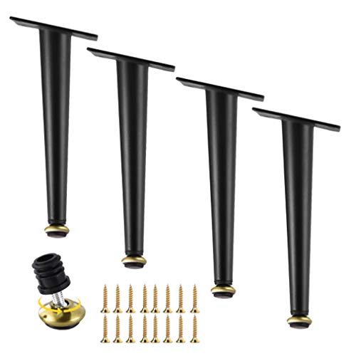 Couchbeine, 4 Stück schwarze Möbelbeine, verstellbare Sofafüße, Eisen-Tischbeine for Fernseher und Schreibtische, Stützbeine for Metallmöbel(Oblique,50.5cm/19.8in) von LZTDSBX