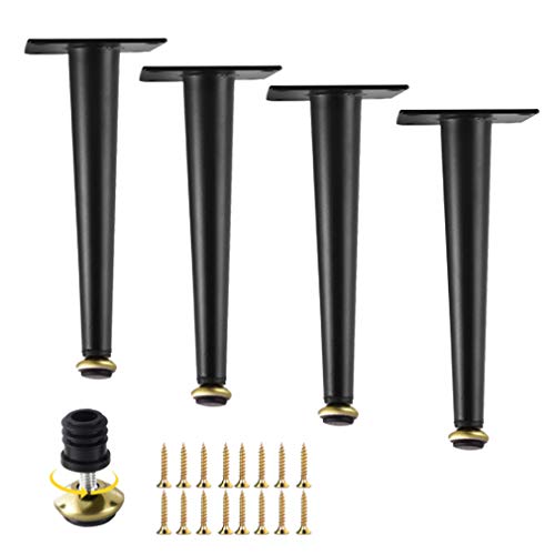Couchbeine, 4 Stück schwarze Möbelbeine, verstellbare Sofafüße, Eisen-Tischbeine for Fernseher und Schreibtische, Stützbeine for Metallmöbel(Straight,30.5cm/12in) von LZTDSBX