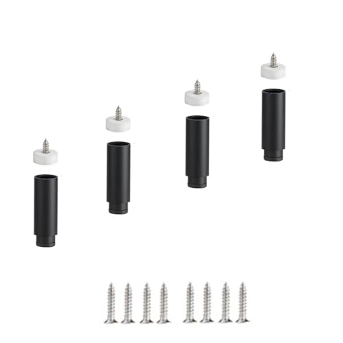 Couchbeine, 4 Stück verstellbare Schrankbeine, Sofa-Ersatzmöbelfüße, Tischfüße aus Aluminiumlegierung for den Schreibtisch(Black,4cm(1.6in)) von LZTDSBX