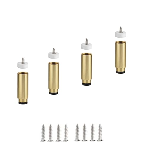 Couchbeine, 4 Stück verstellbare Schrankbeine, Sofa-Ersatzmöbelfüße, Tischfüße aus Aluminiumlegierung for den Schreibtisch(Gold,11cm(4.3in)) von LZTDSBX