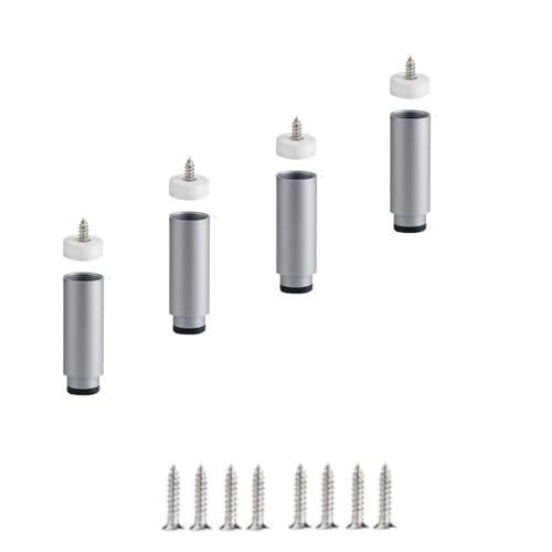 Couchbeine, 4 Stück verstellbare Schrankbeine, Sofa-Ersatzmöbelfüße, Tischfüße aus Aluminiumlegierung for den Schreibtisch(Gray,24cm(9.4in)) von LZTDSBX
