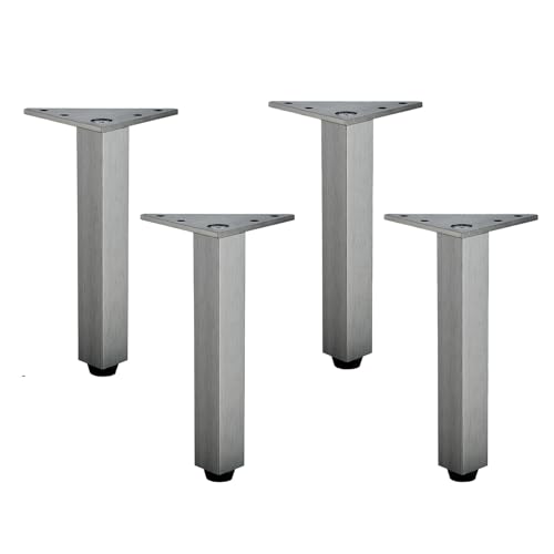 Couchbeine, 4x Schrankbeine Möbelfüße Tischbeine Möbelbeine aus Aluminiumlegierung Höhenverstellbare Möbelfüße Bein for Schreibtisch Sofa(Gray,40cm) von LZTDSBX