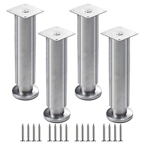 Couchbeine, Robuste DIY-Möbelbeine, verstellbare Schrankbeine aus Metall, runde Tischbeine, Stützfüße for Sofas, höhenverstellbar 0–15 mm von LZTDSBX