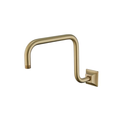 Duschkopf-Verlängerungsarm, Wandmontierter Armkopfhalter aus Edelstahl for Ellenbogen-Badezimmerzubehör, Rohr, Badewanne, gebürstetes Gold(Brushed Gold) von LZTDSBX