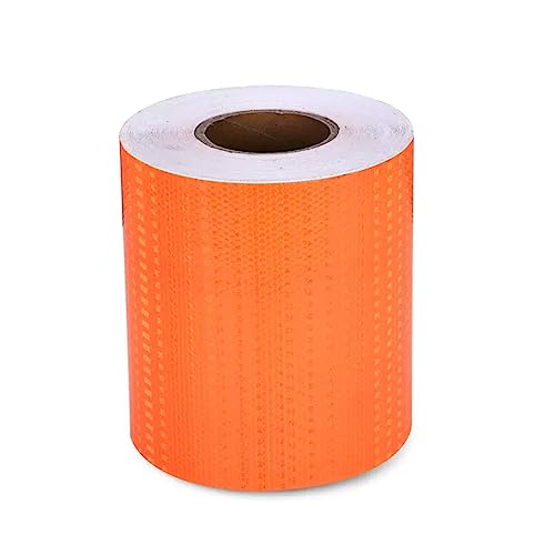 Reflektierendes Band, PVC-Klebeband for den Außenbereich, selbstklebende Warn- und Sicherheitsmarkierungsaufkleber for Fahrräder, Autos, LKWs, Motorräder Kinderwagen, 20 cm x 45 m, Rot(Orange) von LZTDSBX