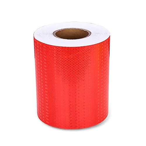 Reflektierendes Band, PVC-Klebeband for den Außenbereich, selbstklebende Warn- und Sicherheitsmarkierungsaufkleber for Fahrräder, Autos, LKWs, Motorräder Kinderwagen, 20 cm x 45 m, Rot(Red) von LZTDSBX