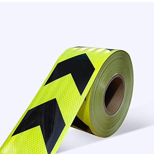 Reflektierendes Band, Warnig Hohe Intensität Selbstklebende Gefahr Pfeil Reflektierende Fahrzeug Aufkleber 45M * 10CM(Green+Black) von LZTDSBX