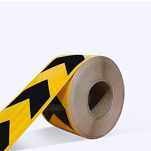 Reflektierendes Band, Warnig Hohe Intensität Selbstklebende Gefahr Pfeil Reflektierende Fahrzeug Aufkleber 45M * 10CM(Yellow+Black) von LZTDSBX