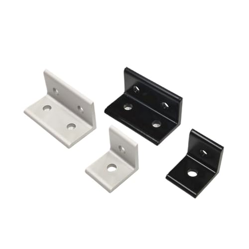 Regalhalterungen, 10 STÜCKE 2020 3030 4040 4545 Aluminium-strangpressprofil Aluminiumlegierung 2 Löcher 90 degreee Inneneckwinkel(3030-black-10pc) von LZTDSBX