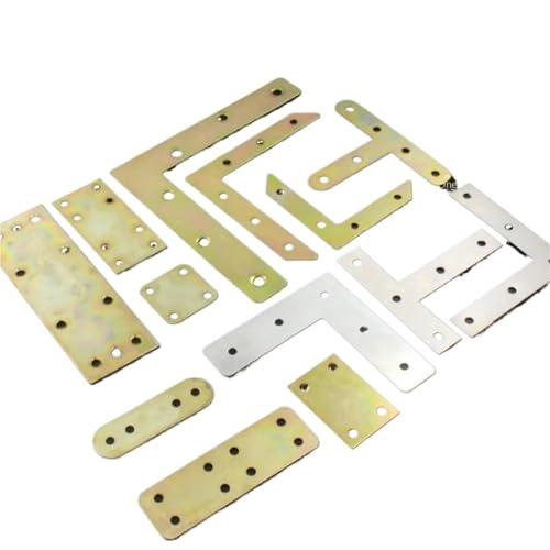 Regalhalterungen, 100 Stücke 150 MM * Reparatur Ausbessern Halterung Platte Silber Eisen Nickel Plating L Form Flache Ecke Klammer(-Iron Plated T-70x70) von LZTDSBX