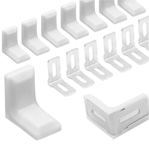Regalhalterungen, 40 Pcs Metall Kunststoff L Förmigen Winkel Halterung Form Abdeckung Rechten Ecke Klammer(40pcs Brown) von LZTDSBX
